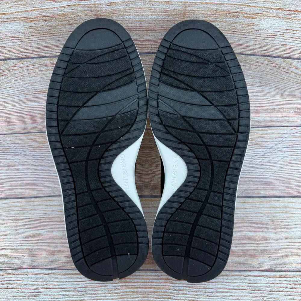 Lands End Mens Sport Oxford Shoes Black White‎ Hybrid Sneaker 1908426 Size 12